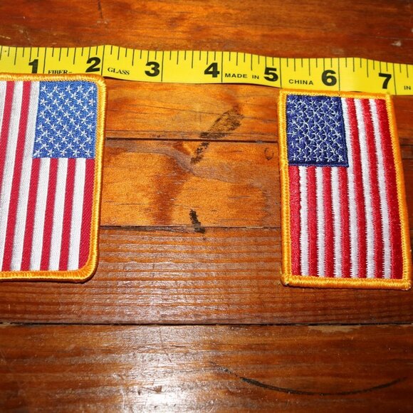 USA Flag patches sew on each set includes one regular flag and one reversed - Picture 4 of 4